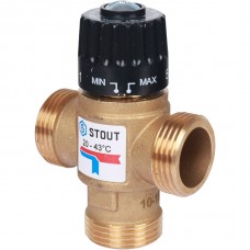 Stout Термостатический смесительный клапан для систем отопления и ГВС. G 1 НР    20-43°С KV 2,5