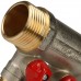 Stout Коллектор с шаровыми кранами 1", 2 отвода 1/2" (красные ручки)